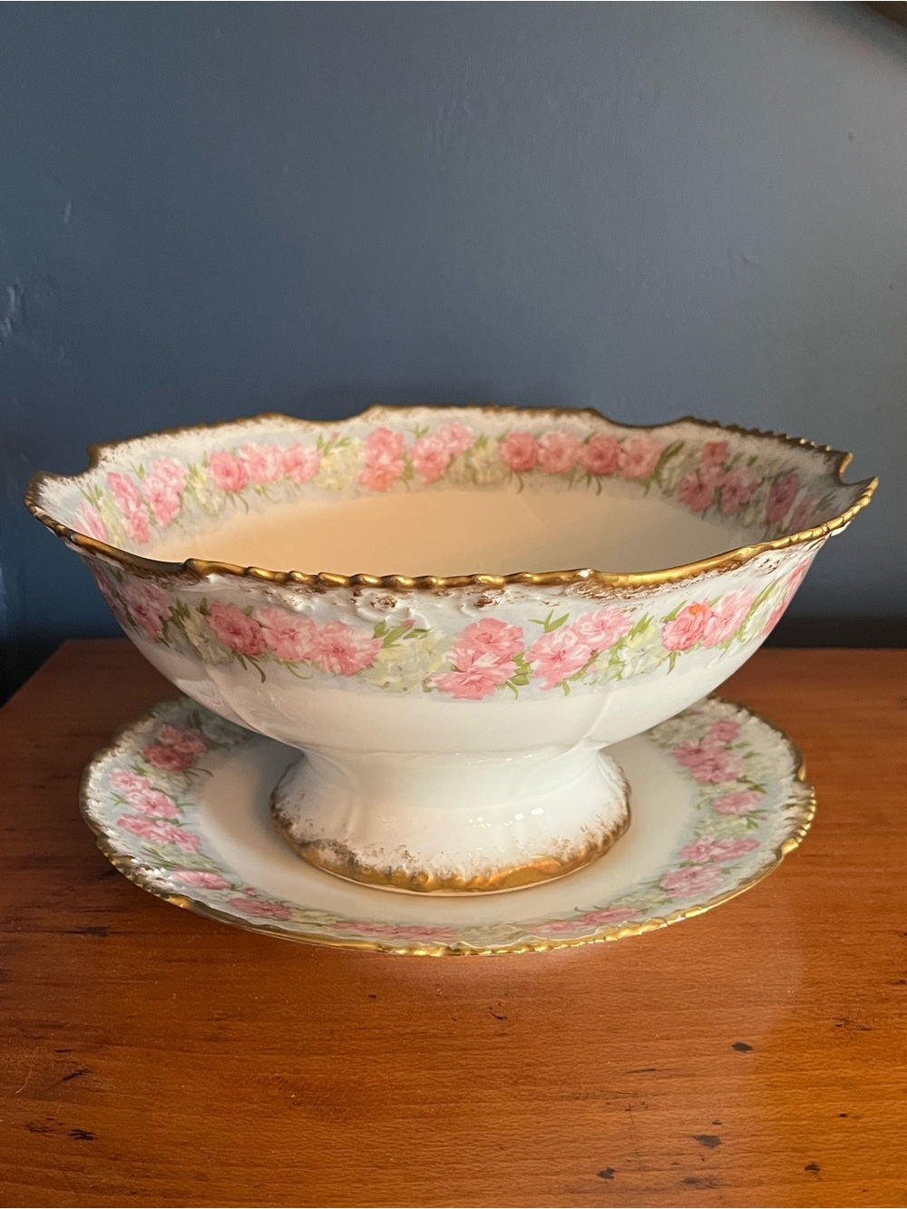 Limoges French Bowl and plate set | hand-painted \ vintage